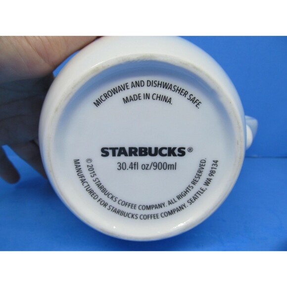 Starbucks Coffee Co. 2015 White With Scroll Design Coffee Pot With Lid - Picture 4 of 9